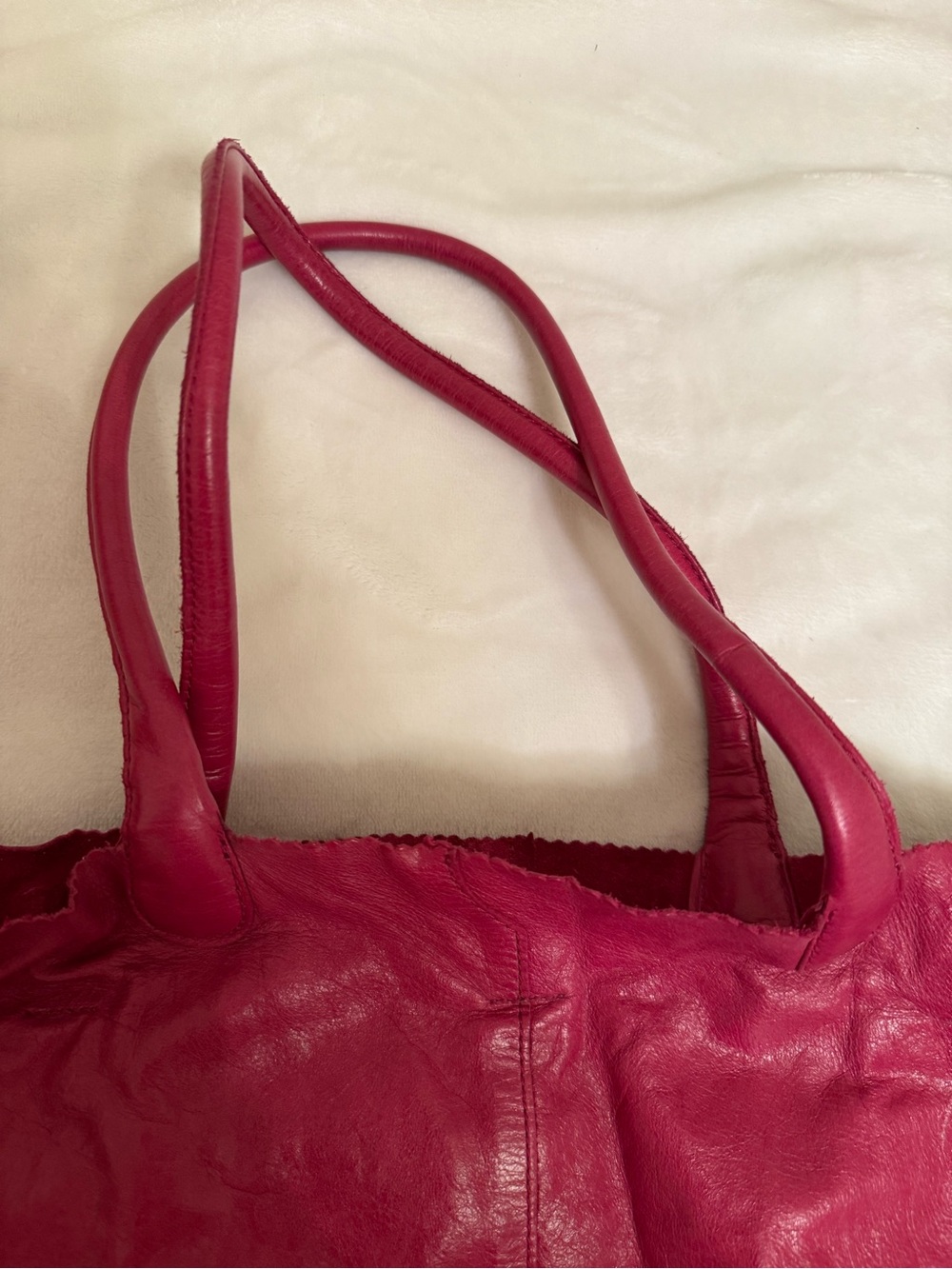 HOBO Rozanne Raspberry Fuchsia Leather Tote - Picture 7 of 7